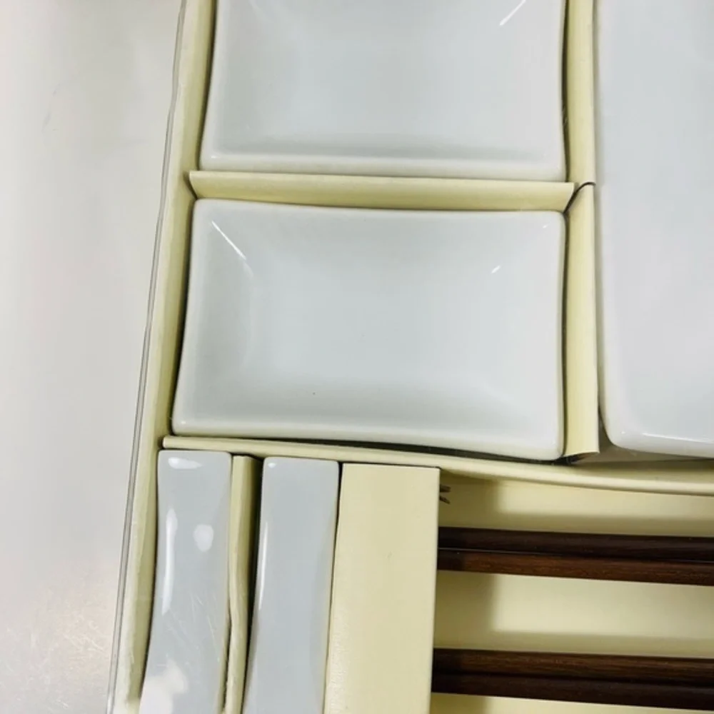 Very nice white Porcelain Sushi Set for 2 Pier 1 NEW